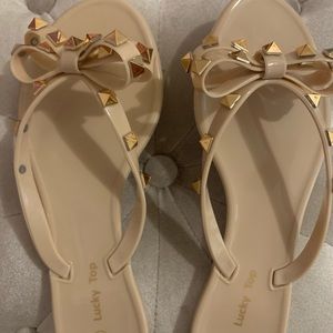 Girls Stud Bow Jelly Sandals